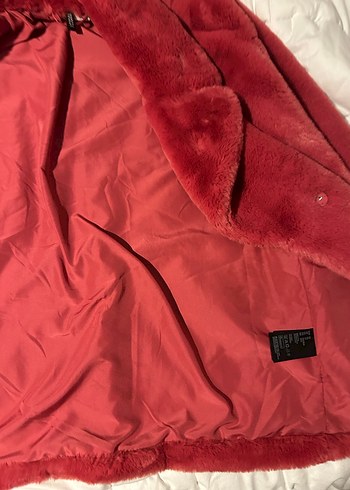 Fuşya Kadın Suni Kürk Midi Kaban - Görsel 4