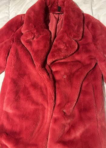 Fuşya Kadın Suni Kürk Midi Kaban - Görsel 2