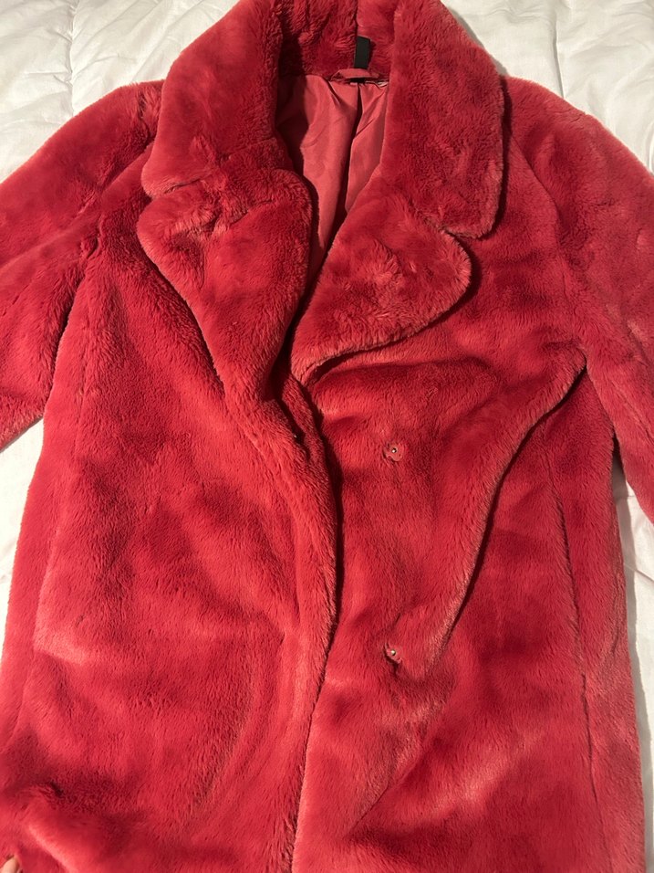 Fuşya Kadın Suni Kürk Midi Kaban - Görsel 2