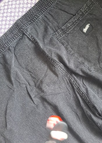 koyu gri Bel Detaylı Geniş Kesim Erkek ince Kot Pantolon - Görsel 6