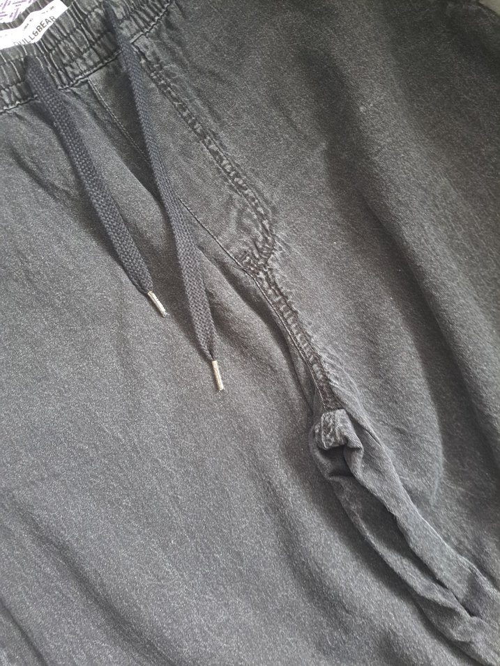 koyu gri Bel Detaylı Geniş Kesim Erkek ince Kot Pantolon - Görsel 4