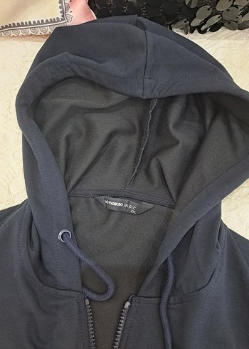 Kapüşonlu Mavi Fermuarlı Erkek Sweatshirt - Görsel 4