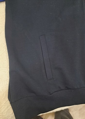 Kapüşonlu Mavi Fermuarlı Erkek Sweatshirt - Görsel 3