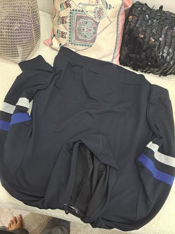 Kapüşonlu Mavi Fermuarlı Erkek Sweatshirt - Görsel 5