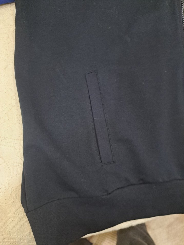 Kapüşonlu Mavi Fermuarlı Erkek Sweatshirt - Görsel 3