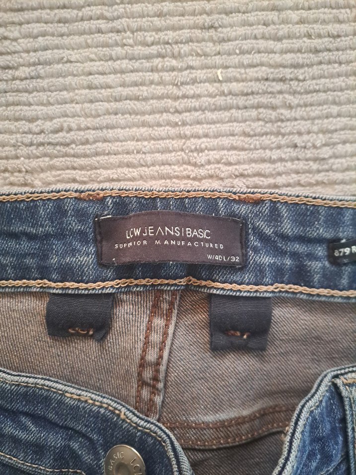 erkek Lacivert Regular Fit Denim kot yuksek bel Pantolon - Görsel 3