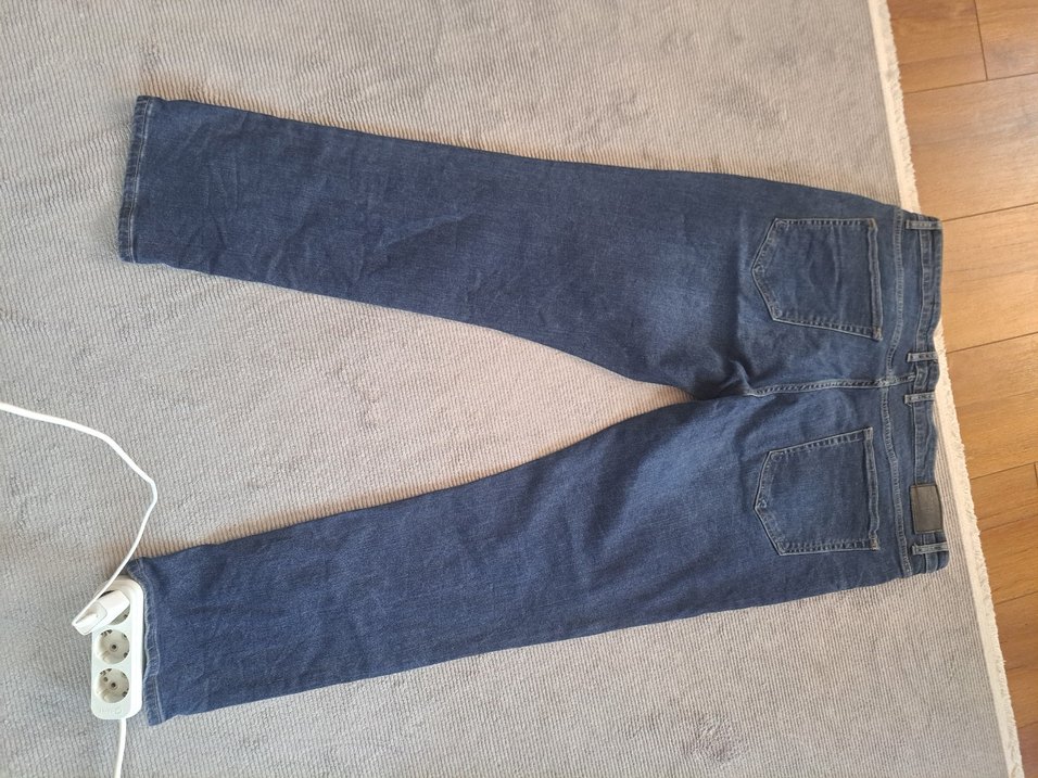 erkek Lacivert Regular Fit Denim kot yuksek bel Pantolon - Görsel 4