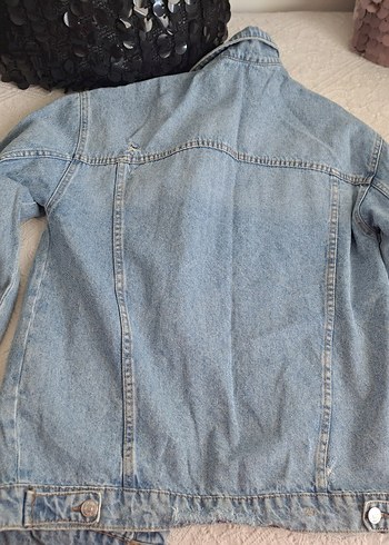 Düğmeli Rahat Kesim Kadın Kot Ceket - Görsel 6