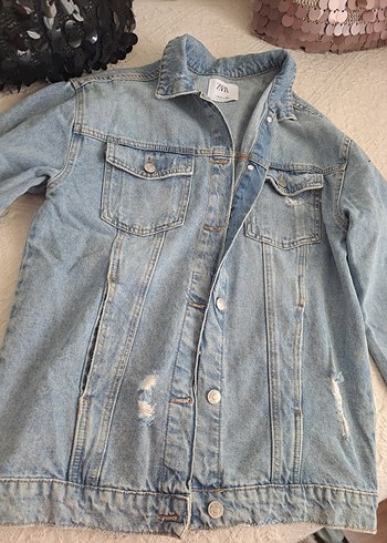 Düğmeli Rahat Kesim Kadın Kot Ceket - Görsel 2