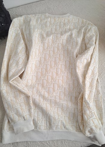 Beyaz Pamuklu Uzun Kollu Sweatshirt - Görsel 3