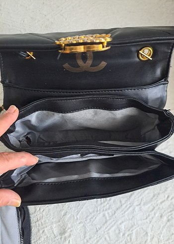 Siyah Deri Zincir Detaylı Kadın Çanta - Görsel 7