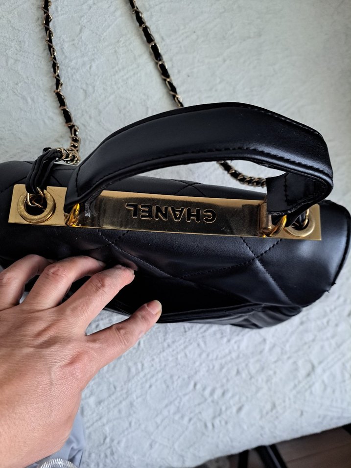 Siyah Deri Zincir Detaylı Kadın Çanta - Görsel 3