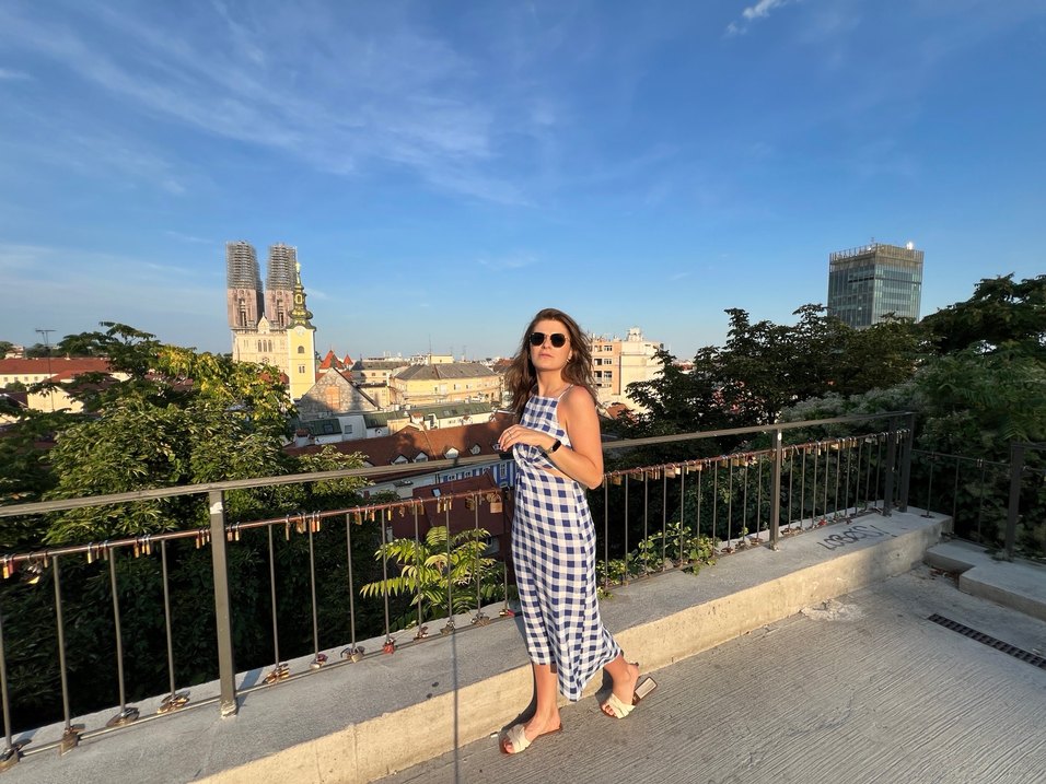 Mavi Ekose midi Elbise - Görsel 2