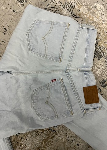 Beyaz Bol Kesim Denim Kadın Pantolon - Görsel 3