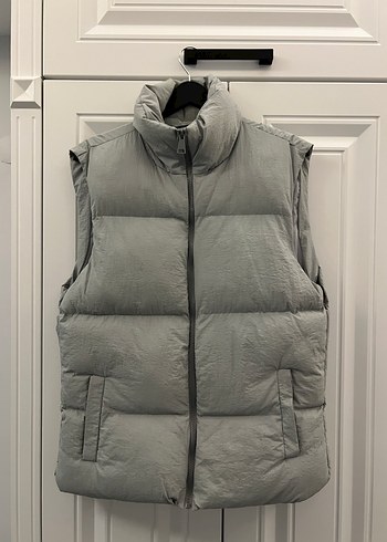 Gri Fermuarlı Street Style  yelek - Görsel 3