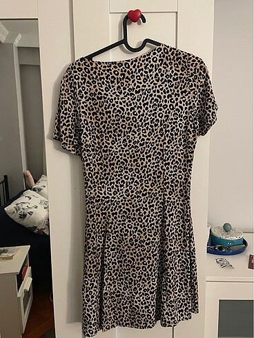 H&M leopar düğmeli hm elbise