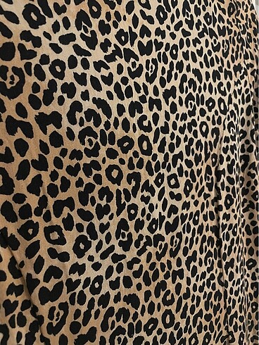 xs Beden leopar düğmeli hm elbise