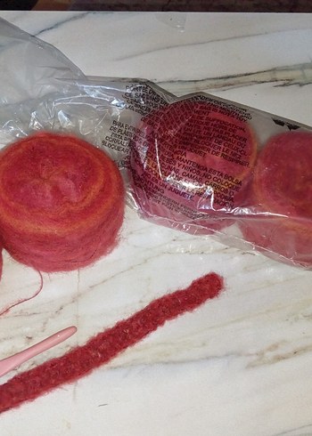 Bohem Tarzda Kırmızı El İşi İp - Görsel 6