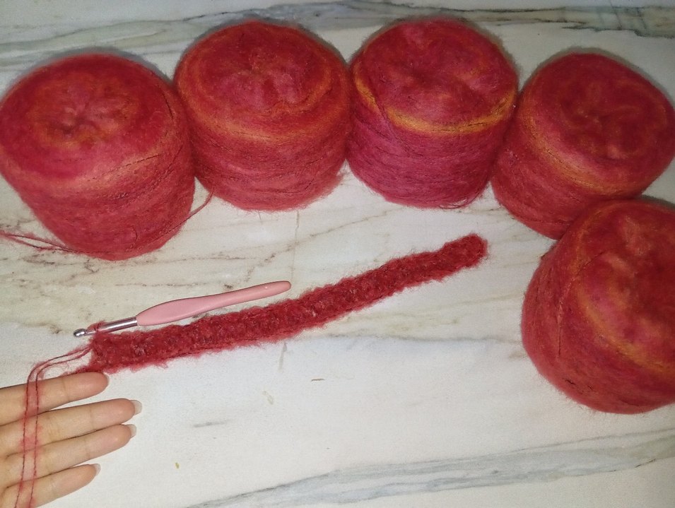 Bohem Tarzda Kırmızı El İşi İp - Görsel 2