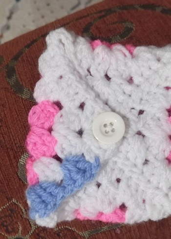 Renkli örgü cüzdan - Görsel 2