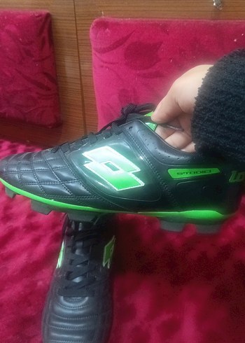 Erkek Spor Ayakkabısı Siyah Yeşil Cırtlı - Görsel 2