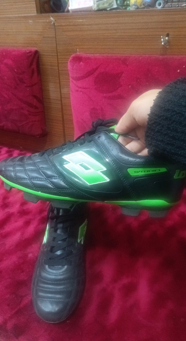 Erkek Spor Ayakkabısı Siyah Yeşil Cırtlı - Görsel 2