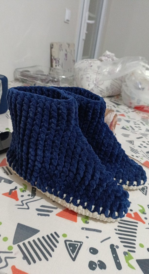 Erkek Renkli Örgü Bohem Bot - Görsel 2