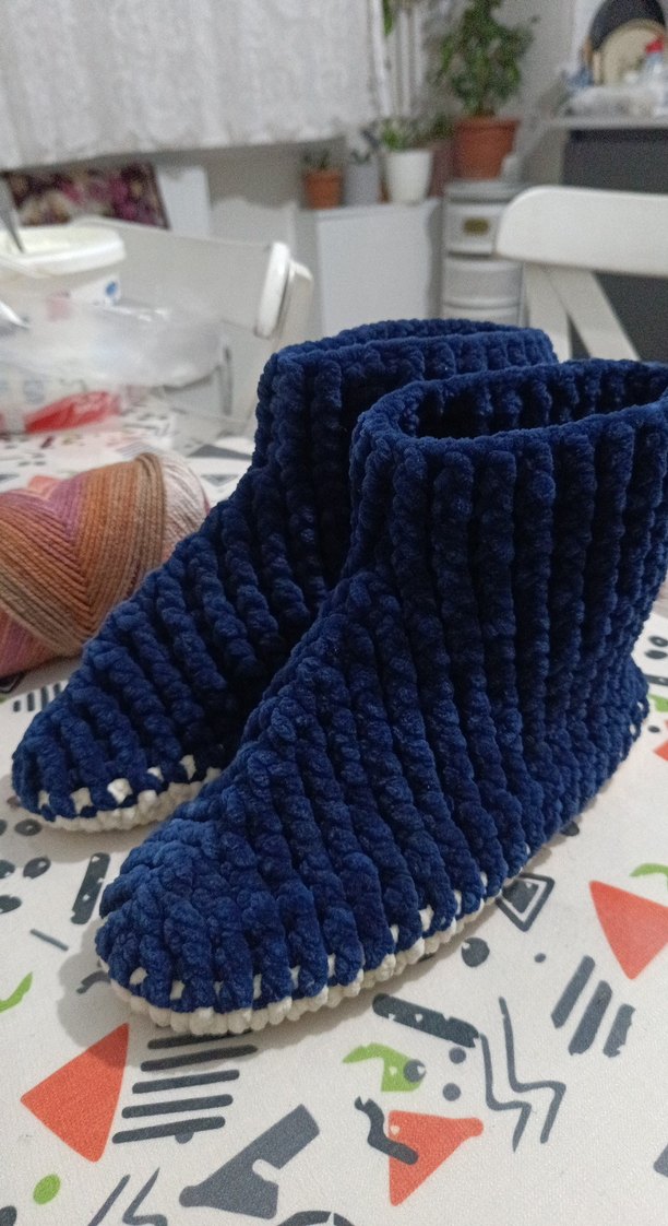 Erkek Renkli Örgü Bohem Bot - Görsel 3