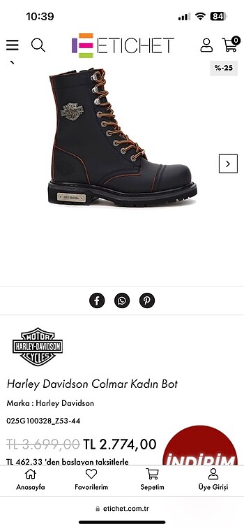 HARLEY DAVIDSON COLMAR KADIN BOT