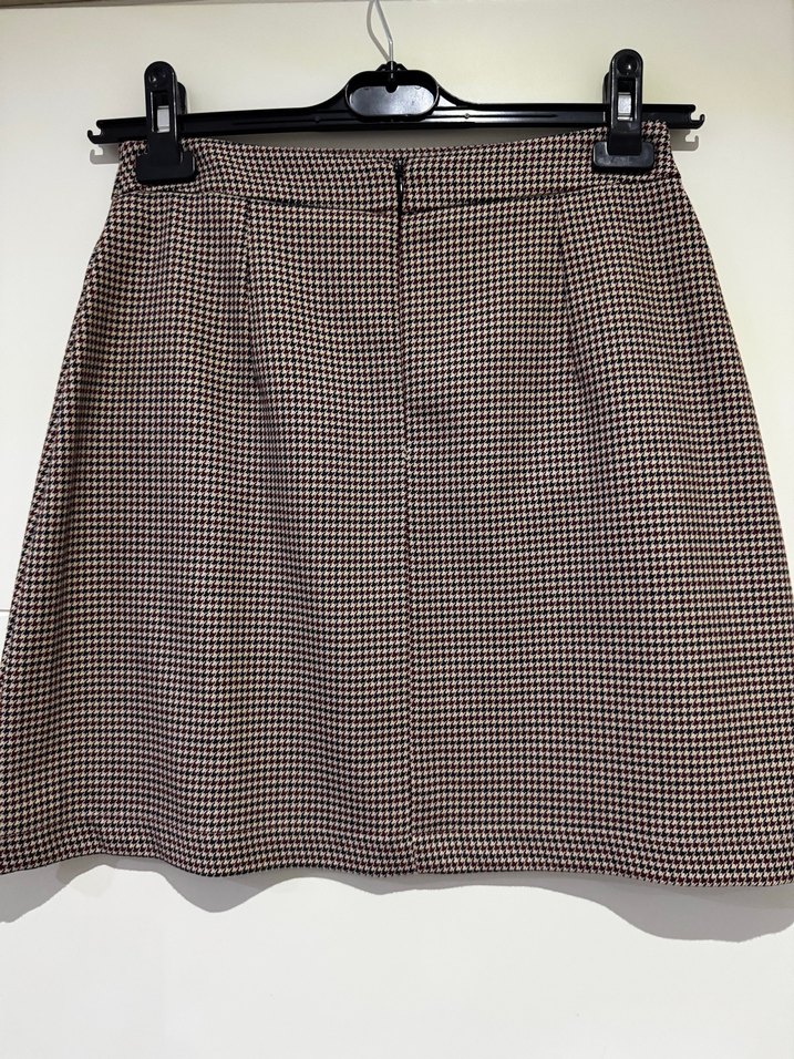 Kahverengi Fırfırlı Mini Etek - Görsel 3