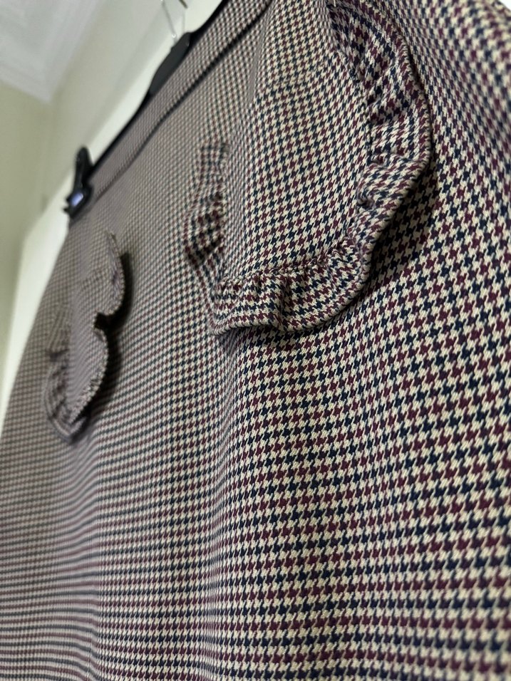 Kahverengi Fırfırlı Mini Etek - Görsel 2