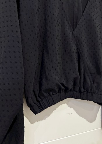 Na-dk Siyah V Yaka Uzun Kollu Kadın Bluz - Görsel 3