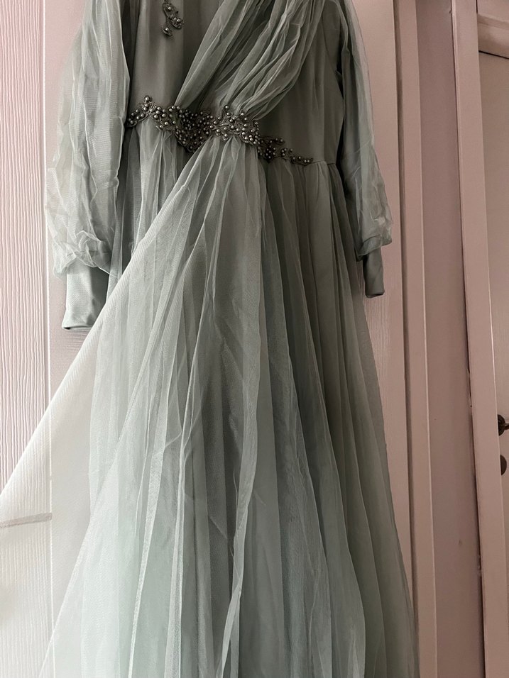 Bohem Vintage Tesettür Abiye Elbise - Görsel 3