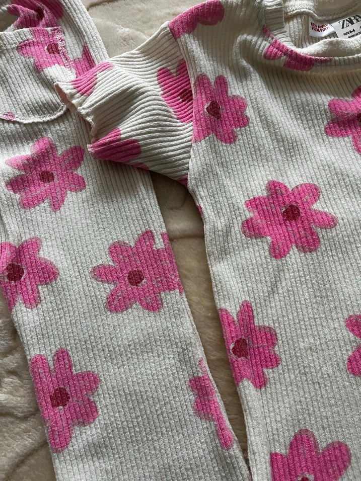 Pembe Çiçek Desenli Kız Takım 3-4 yaş - Görsel 3