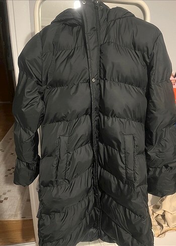 Siyah Kadın Uzun Kışlık Mont Kapüşonlu - Görsel 3