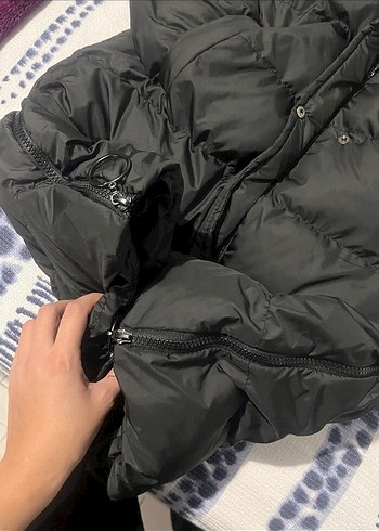 Siyah Kadın Uzun Kışlık Mont Kapüşonlu - Görsel 5