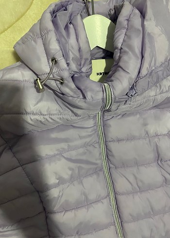 Kadın Mor Kapüşonlu Şişme Mont - Görsel 4