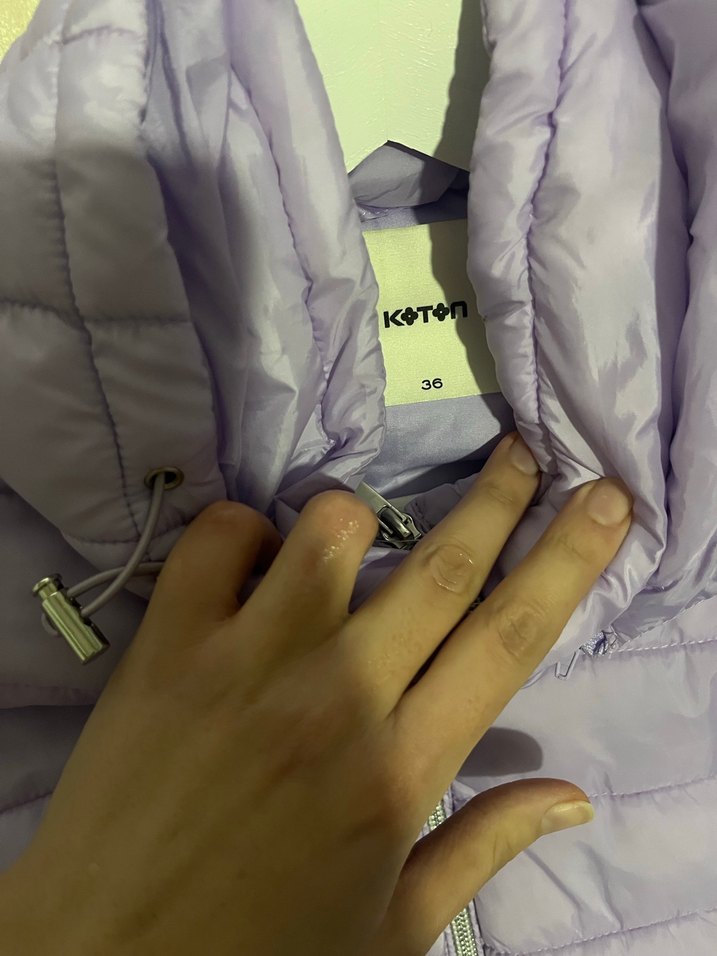 Kadın Mor Kapüşonlu Şişme Mont - Görsel 3