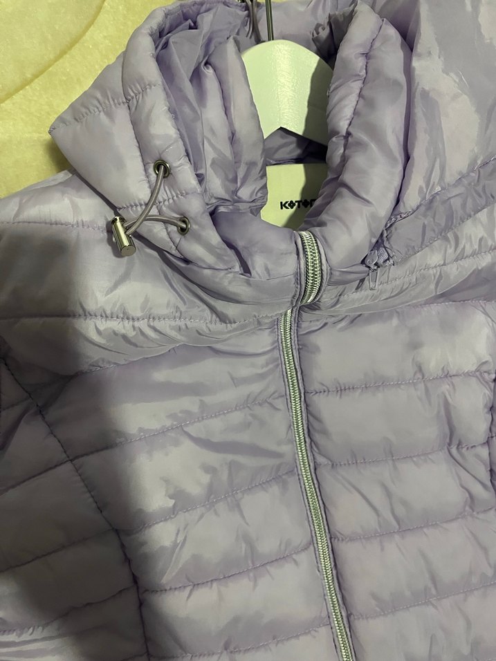 Kadın Mor Kapüşonlu Şişme Mont - Görsel 4