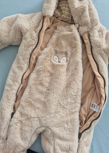 Kürklü Bej Unisex Bebek Tulumu - Görsel 6