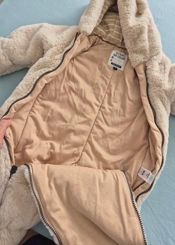 Kürklü Bej Unisex Bebek Tulumu - Görsel 5