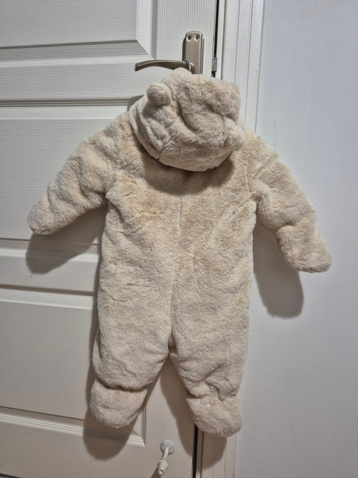 Kürklü Bej Unisex Bebek Tulumu - Görsel 2