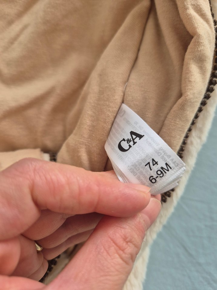 Kürklü Bej Unisex Bebek Tulumu - Görsel 4