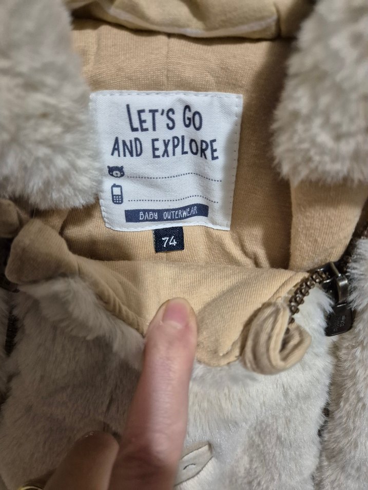 Kürklü Bej Unisex Bebek Tulumu - Görsel 3