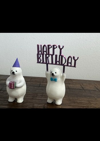 Renkli Doğum Günü Ayı Figürleri Seti - Görsel 3