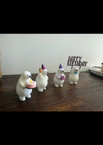 Renkli Doğum Günü Ayı Figürleri Seti - Görsel 4