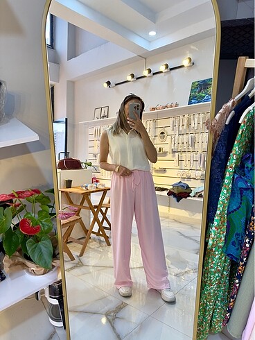 Pembe yazlık pantolon
