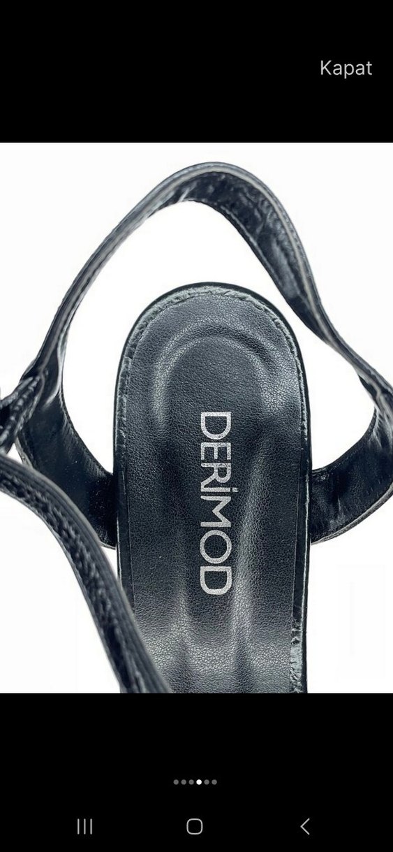 Siyah Parlak Yılan Desenli Platform Topuklu Sandalet - Görsel 2