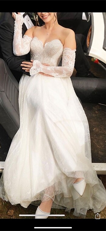 36-38 BEDENE UYUMLU HELEN MODEL GELİNLİK - Görsel 6