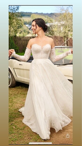 36-38 BEDENE UYUMLU HELEN MODEL GELİNLİK - Görsel 5